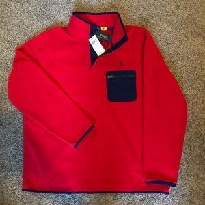 NWT POLO RALPH LAUREN MEN’S XL BUTTON UP PULLOVER FLEECE JACKET